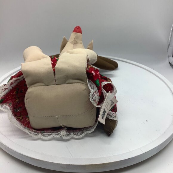 Vtg 1993 Reba Reindeer Plush Stuffed Animal Handmade Ozark Mountain Crafts 16" - Picture 8 of 9